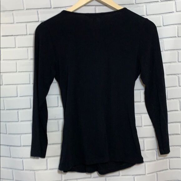 Cabi Black Surplice Crossover Wrap Style 553 Top Sz M - Picture 4 of 5